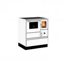 Štednjak Alfa Plam 70 Dominant, bijeli, sa izlazom za dim na lijevoj strani