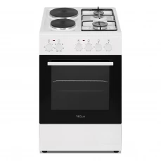 Prednja strana kombinovanog šporeta Tesla, bijeli