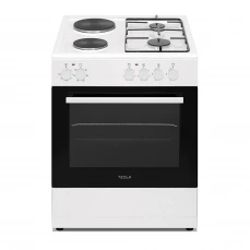 Prednja strana kombinovanog šporeta Tesla, bijeli