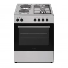 Prednja strana kombinovanog šporeta Tesla, sivi